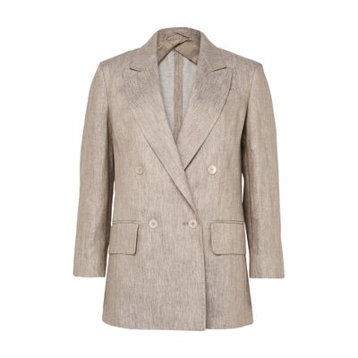 Max Mara Linen Blazer In Multi
