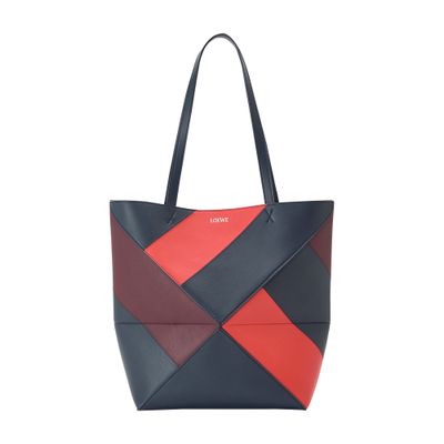 Loewe Medium-sized Puzzle Fold Graphic Tote Bag In Navy