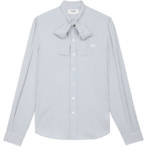 CELINE Lavalliere Mia shirt in striped silk