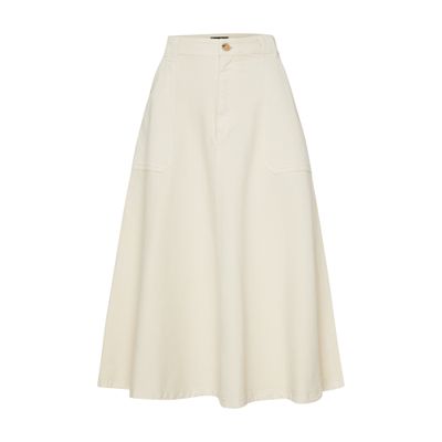Apc Off-white Laurie Denim Midi Skirt In White