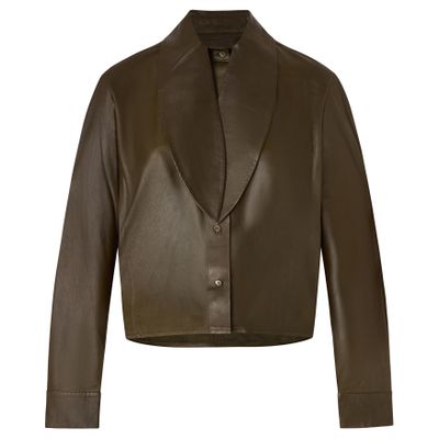 Twp Tied Up In You Leather Shirt In Green