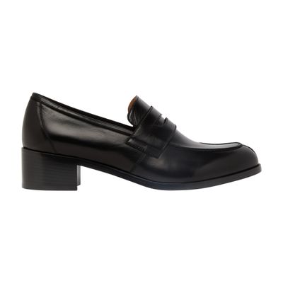The Row Dark Brown Leather Loafers In Black