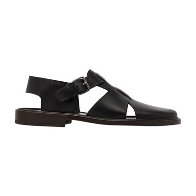 Shop Lemaire Fisherman Sandals In Black