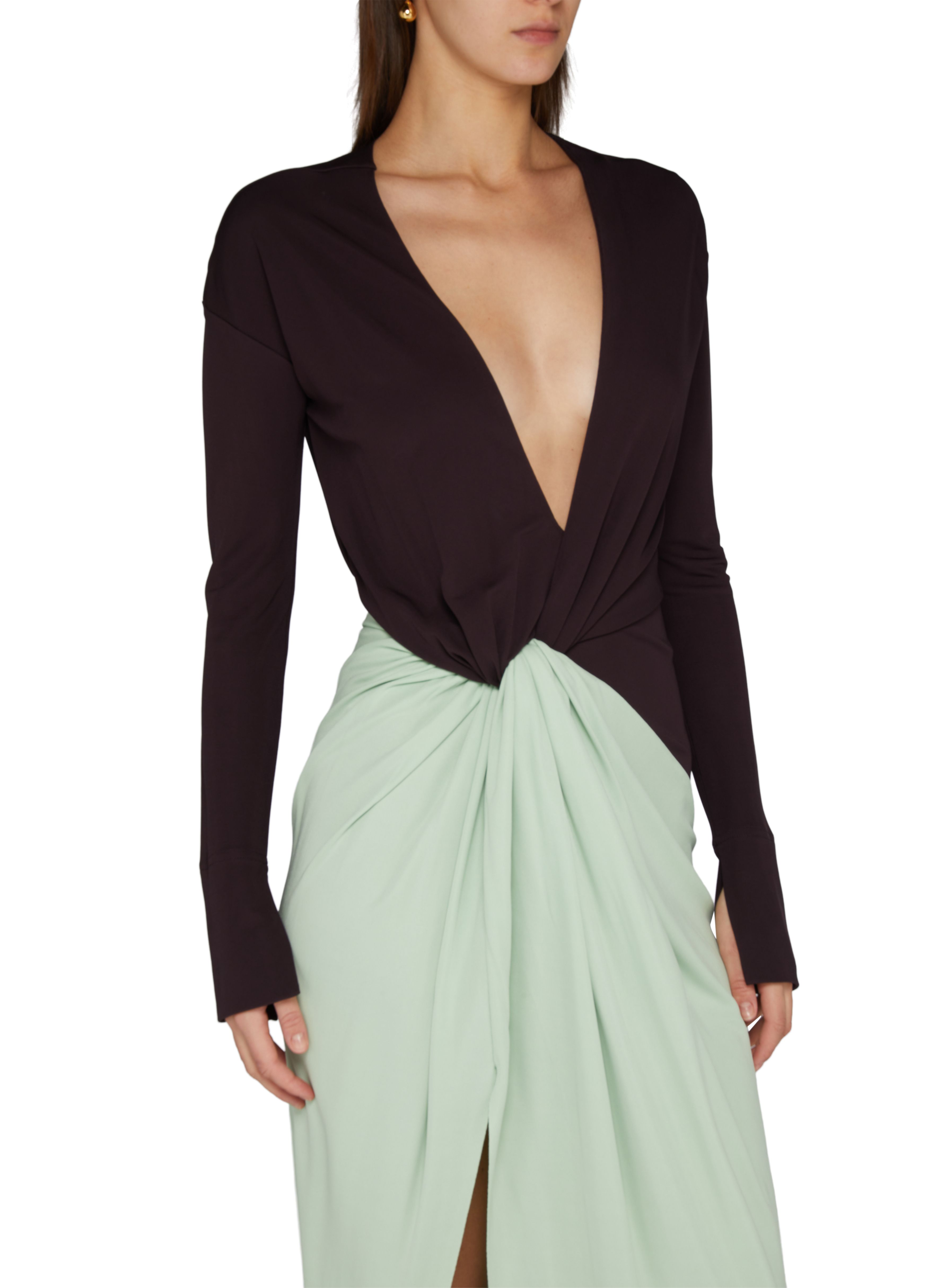 Long sleeve knot detail jersey dress thumbnail 4