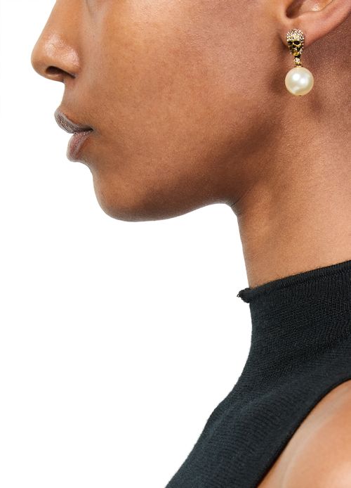 MCQUEEN Pave Skull earrings