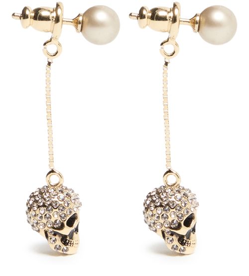 MCQUEEN Pave Skull earrings
