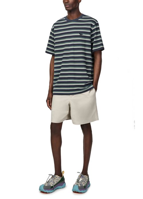MAISON KITSUNE Profile fox patch striped comfort t-shirt