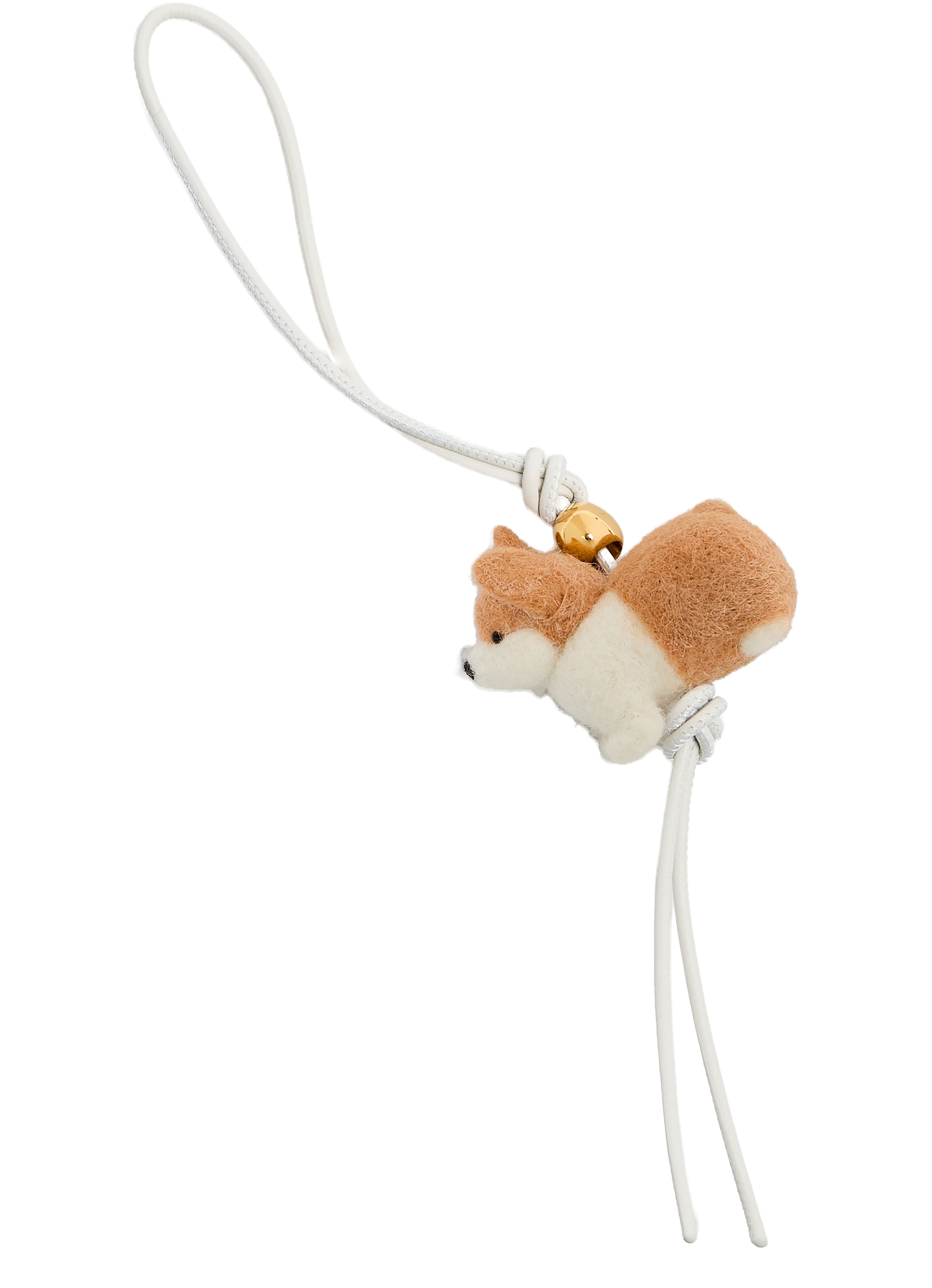 Corgi felt and calf leather bag jewel