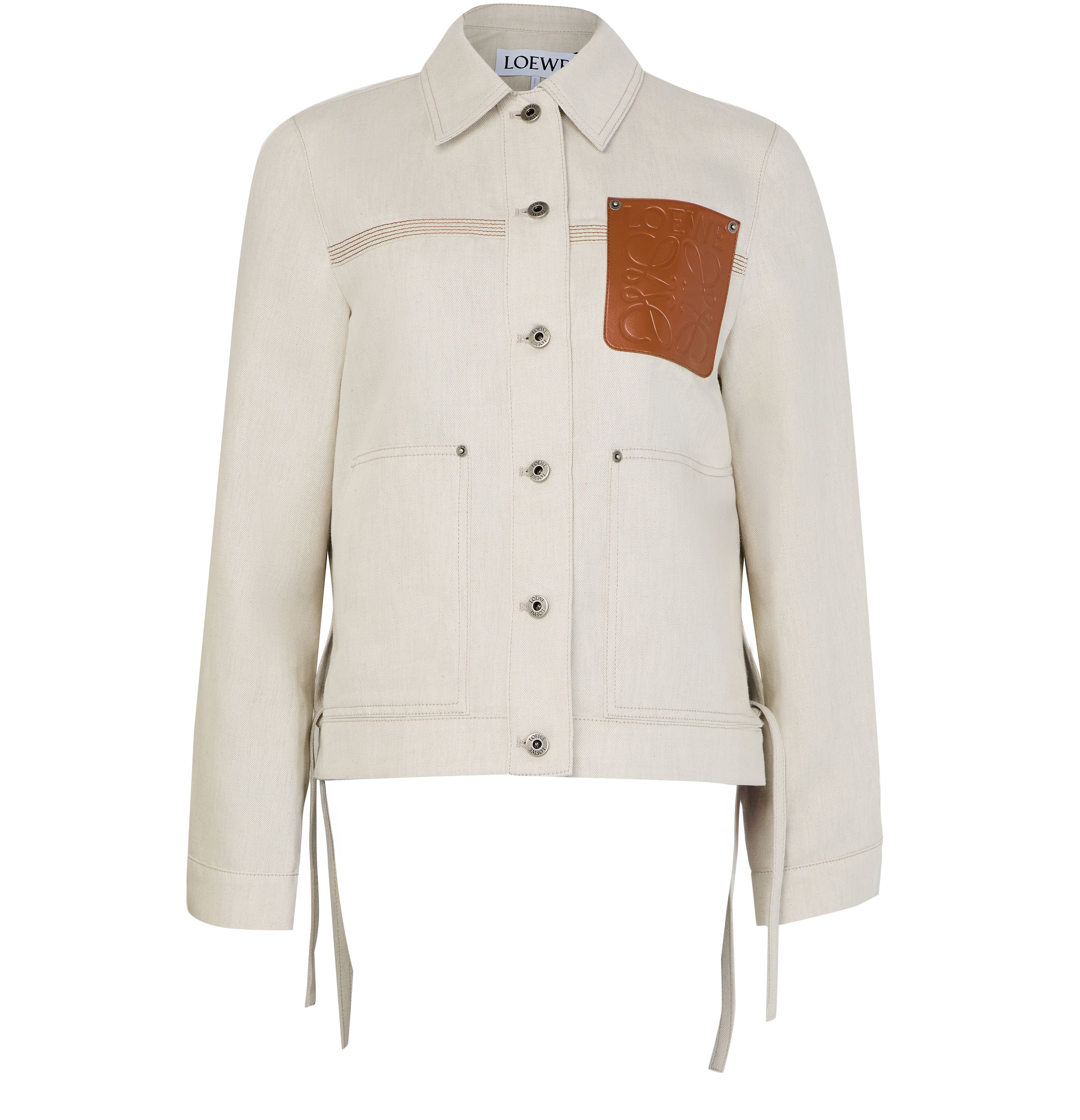 Workwear jacket in cotton and linen