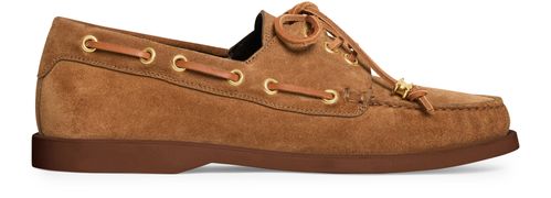 CELINE Celine bateau lace-up in suede calfskin