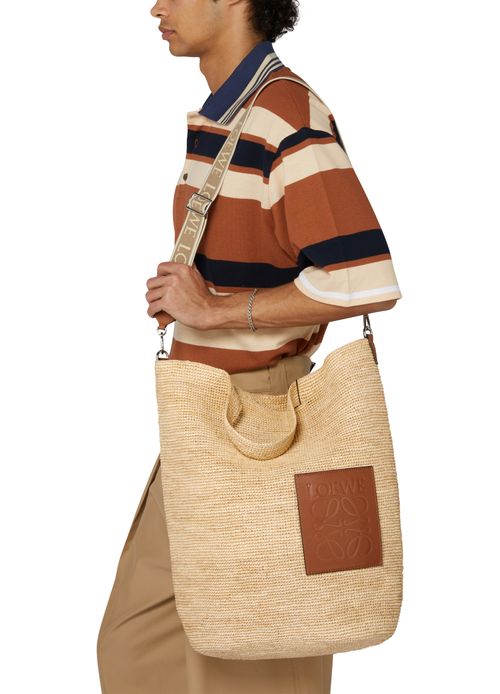 LOEWE Slit large basket bag in raffia