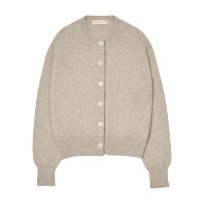 Daughter Ada Round-neck Cardigan In Neutral