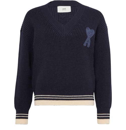 AMI PARIS Ribbed V-neck sweater