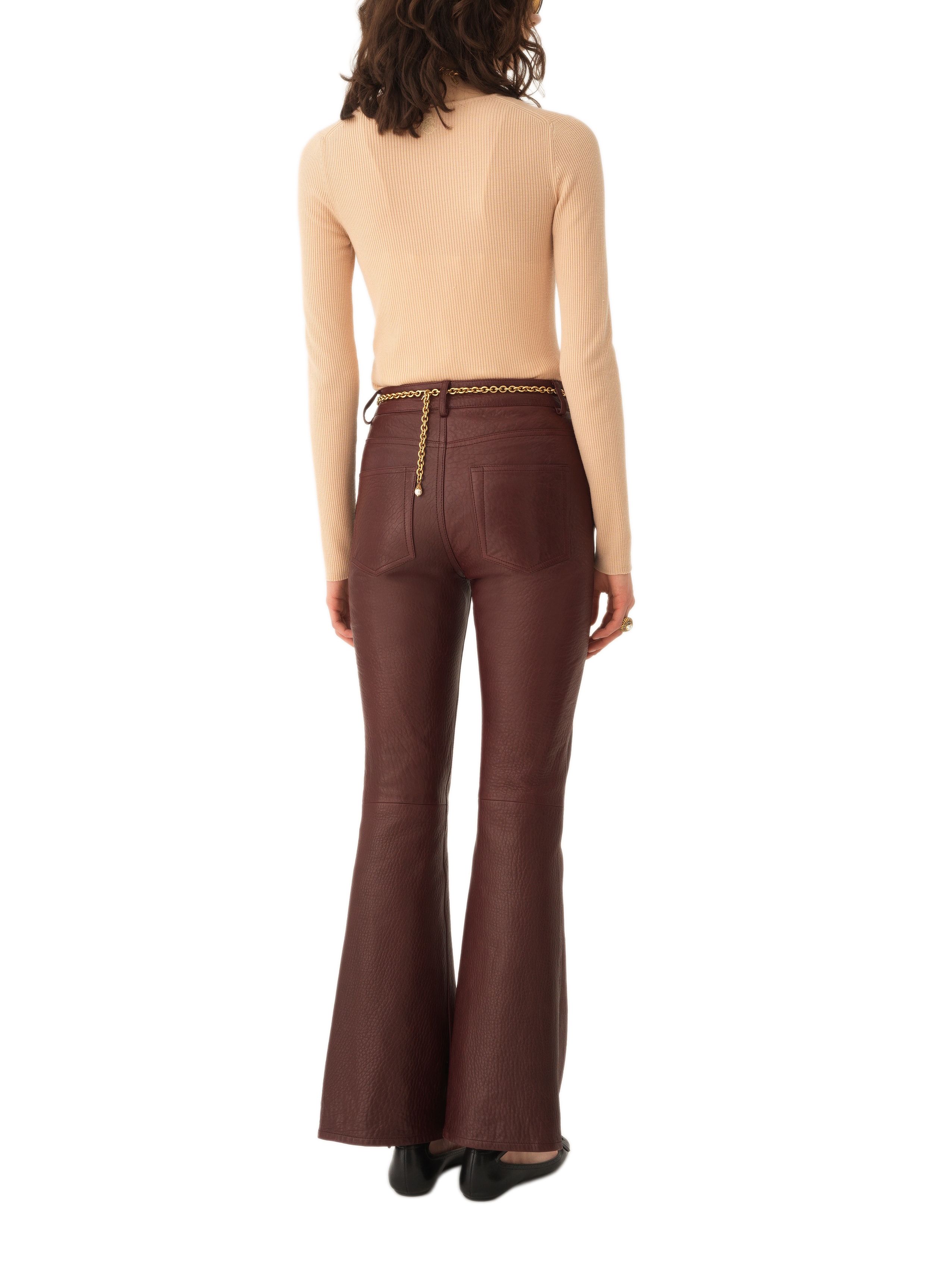 Leather flare pants thumbnail 5