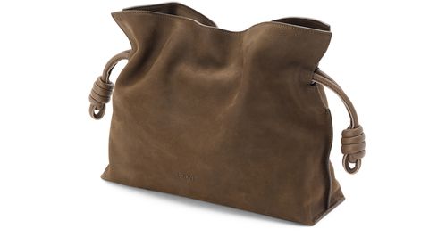 LOEWE Medium Flamenco clutch in grained nubuck