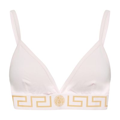 Versace Greca-border Triangle Bra In Candy