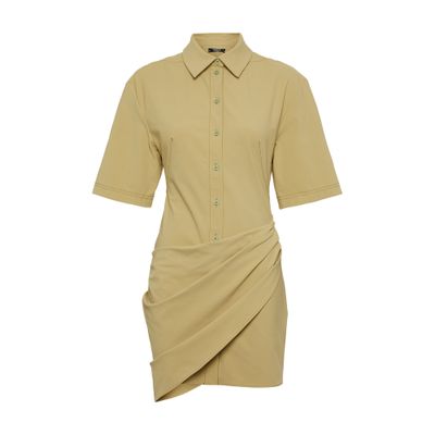 Jacquemus La Robe Camisa Mini Dress In Light Khaki