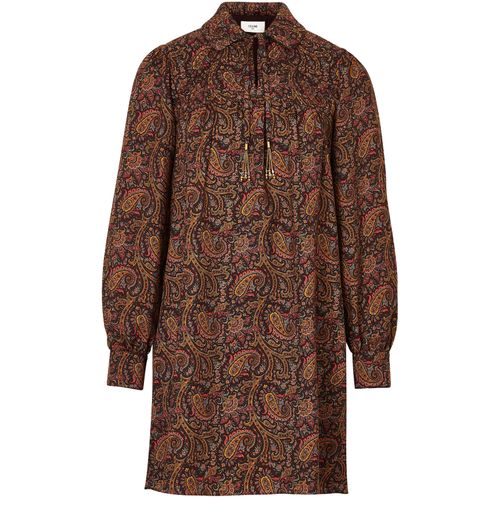 CELINE Rhinestone collar shirt dress