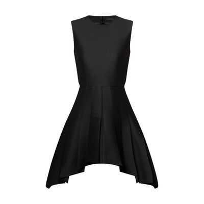 Louis Vuitton Asymmetrical Box Pleat Dress In Black