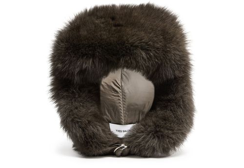 YVES SALOMON Chapka aus Wolle und Fuchspelz