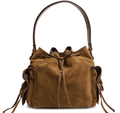 ACNE STUDIOS Multipocket bucket bag in suede