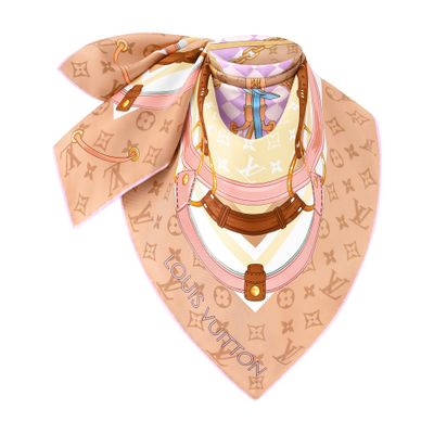 Louis Vuitton Flower And Straps Square 90 In Pink
