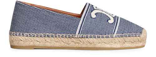 CELINE Les espadrilles Celine in striped textile with Triomphe