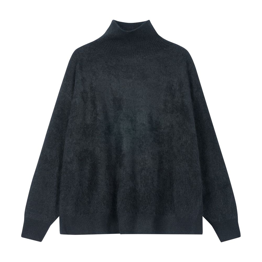 Oversized high-neck brushed cashmere sweater thumbnail 6