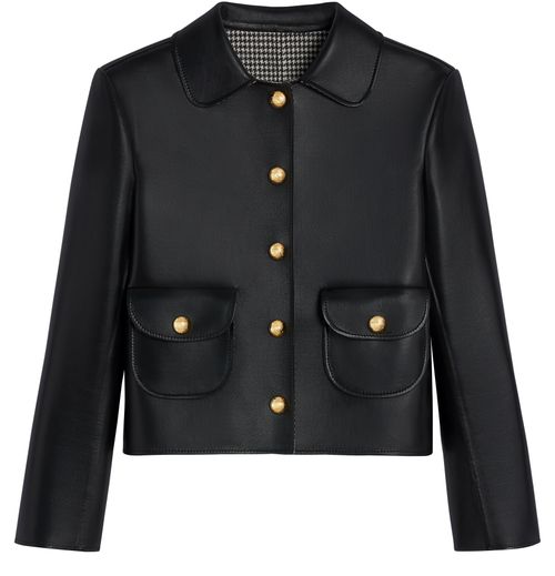 CELINE Jacket with claudine collar in soft lambskin