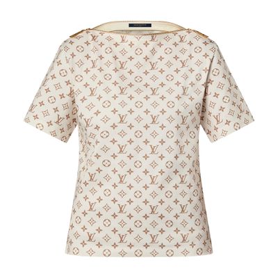 Louis Vuitton Monogram Print Bateau T-shirt In Beige