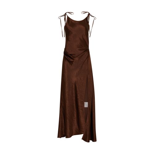 Shop Acne Studios Long Dress In Chocolate_brown