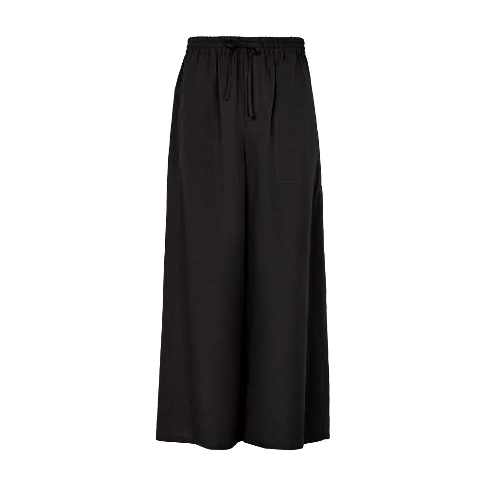 Cropped viscose and linen pants thumbnail 7