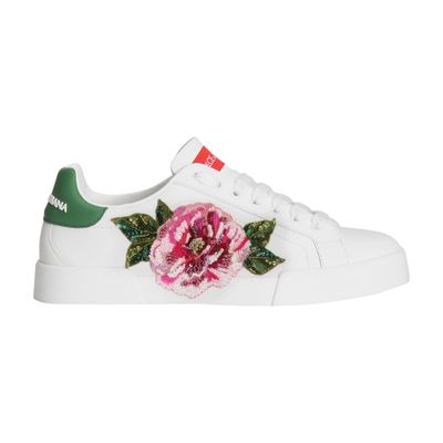 Dolce & Gabbana Portofino Calfskin Light Sneakers In Multicolor