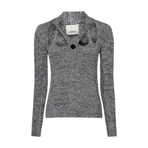 Isabel Marant Zoria Knitted Top In Anthracite