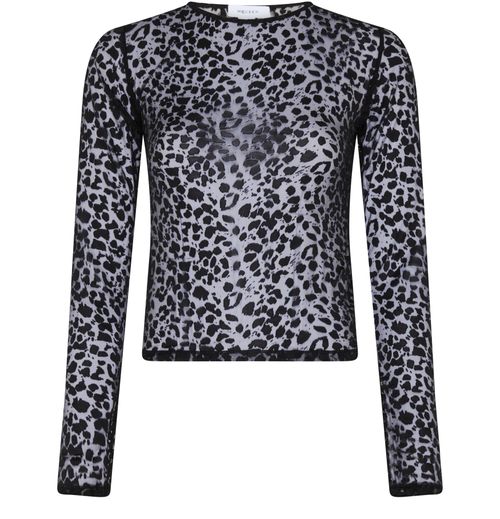 MCQUEEN Leopard Devoré long sleeve top