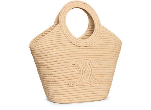 CELINE Braided panier in raffia