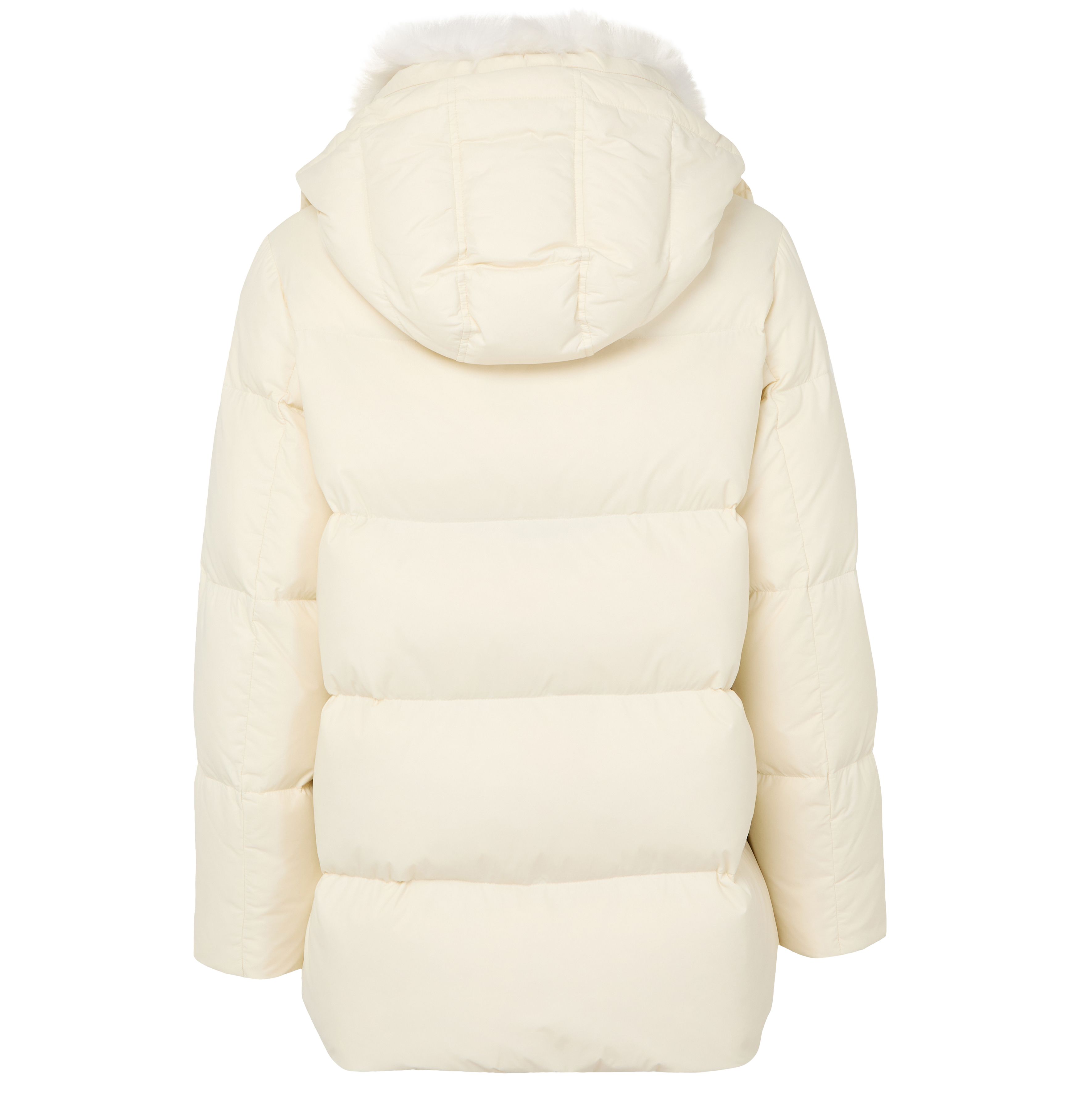 Hooded puffer jacket with a fox fur collar thumbnail 3