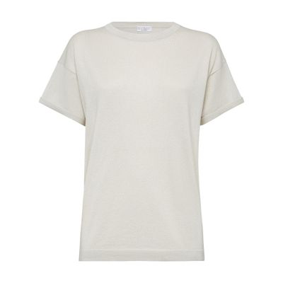 Shop Brunello Cucinelli Cashmere And Silk Lightweight Sweater In White