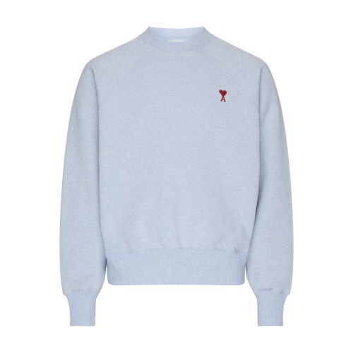 Shop Ami Alexandre Mattiussi Ami De Caur Crewneck Sweatshirt In Heather_cashmere_blue