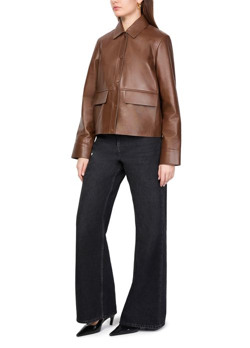 YVES SALOMON Grained calfskin leather jacket