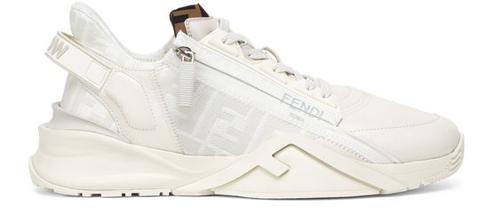 Fendi white leather slip on hotsell