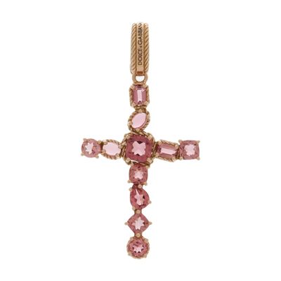 Dolce & Gabbana Anna Charm In Red Gold 18kt With Pink Tourmalines In Red