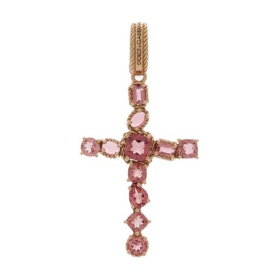 Dolce & Gabbana Anna Charm In Red Gold 18kt With Pink Tourmalines