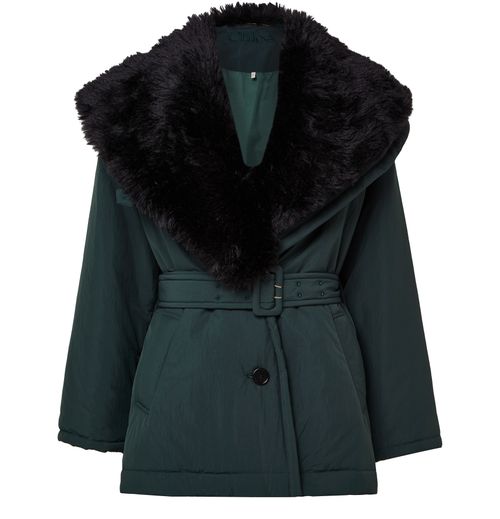 CHLOE Fur collared belted coat