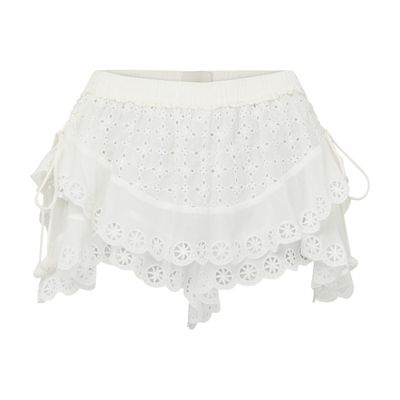 Isabel Marant Womens White Neis Open-cut Embroidered Cotton Mini Shorts In White