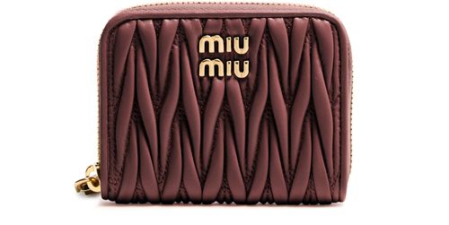 MIU MIU Zippered quilted leather wallet