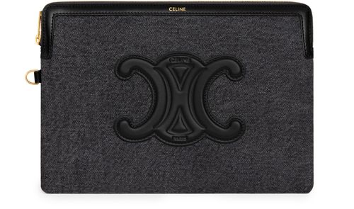 CELINE Small pouch with strap cuir Triomphe
