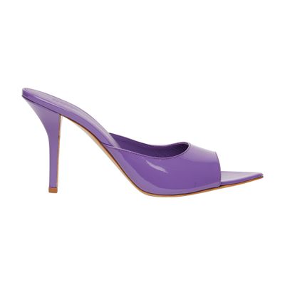 Gia Borghini Glossy Pointed Toe Sandals With 10cm Stiletto Heel In Purple