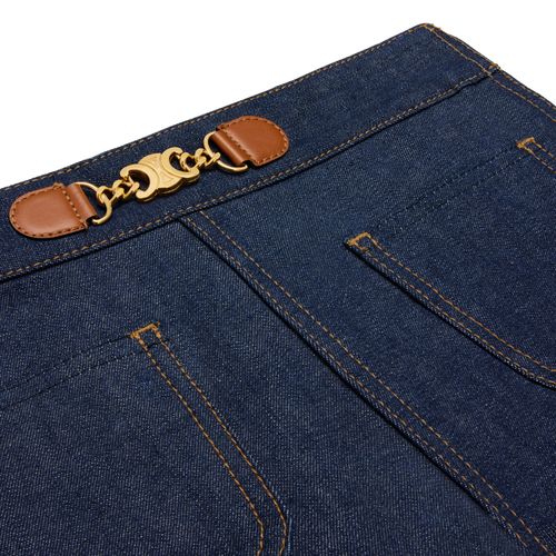 CELINE Françoise in raw wash denim flared jeans
