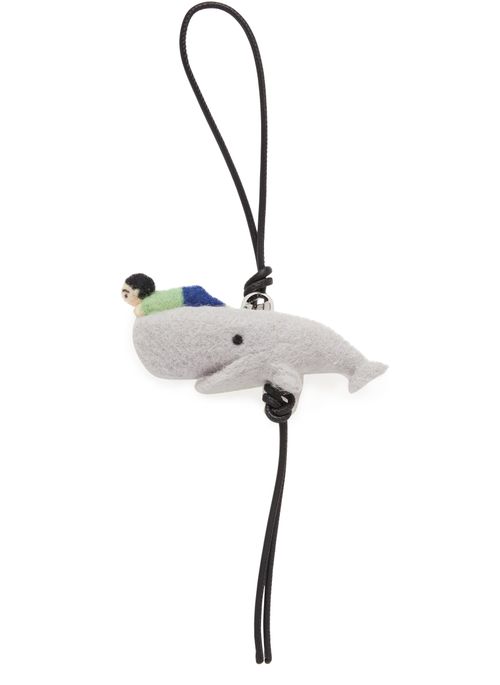 LOEWE x Suna Fujita - Child and whale felt and calf leather bag jewel